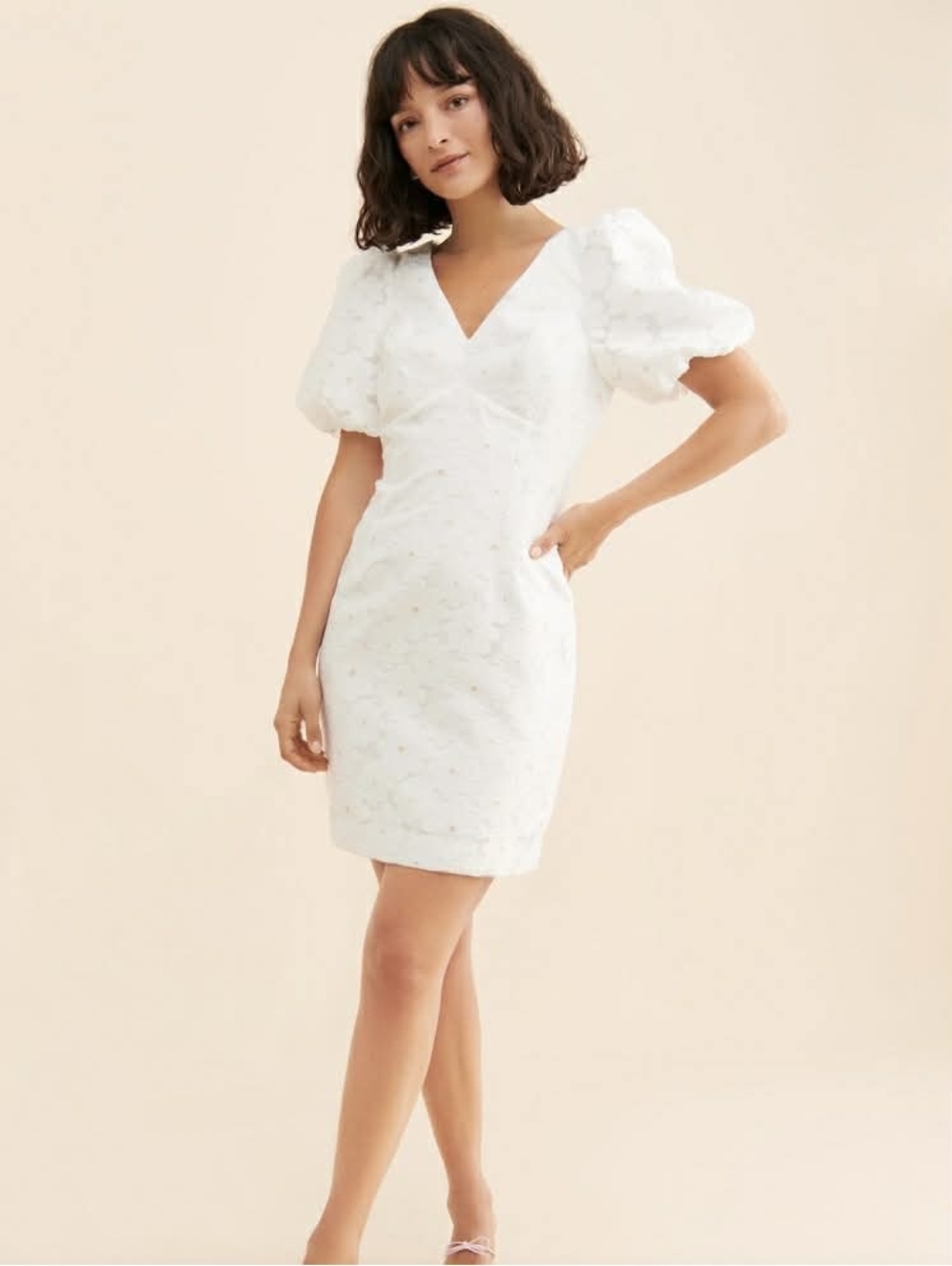 Lilly Pulitzer White Dress Perfect Petals Jacquard Resort Size 8